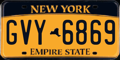 NY license plate GVY6869