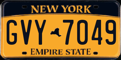 NY license plate GVY7049