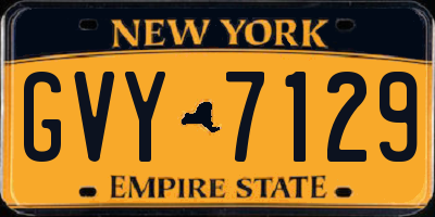 NY license plate GVY7129