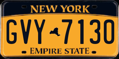 NY license plate GVY7130