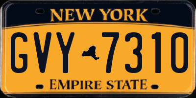 NY license plate GVY7310