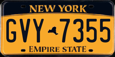 NY license plate GVY7355