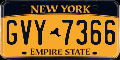 NY license plate GVY7366