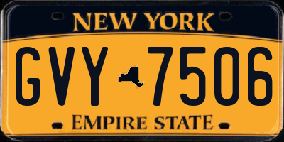NY license plate GVY7506