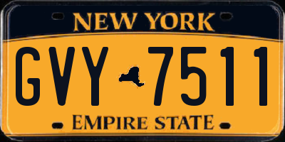 NY license plate GVY7511