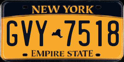 NY license plate GVY7518