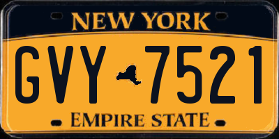 NY license plate GVY7521