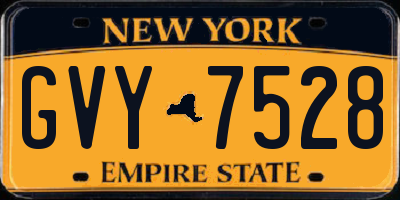 NY license plate GVY7528