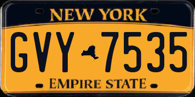 NY license plate GVY7535