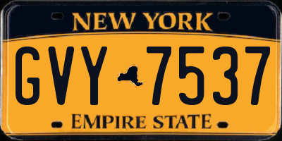 NY license plate GVY7537