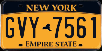 NY license plate GVY7561
