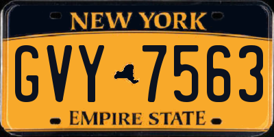 NY license plate GVY7563