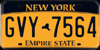 NY license plate GVY7564