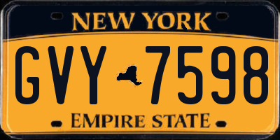 NY license plate GVY7598