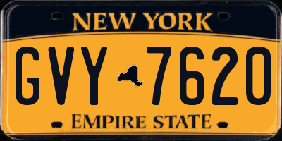 NY license plate GVY7620