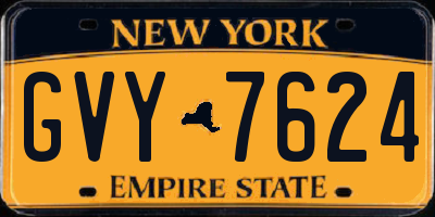 NY license plate GVY7624