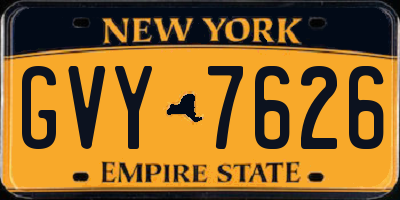 NY license plate GVY7626