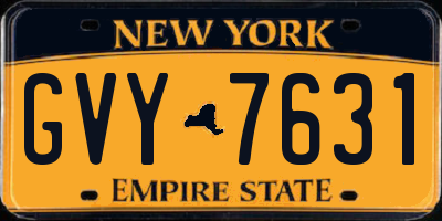 NY license plate GVY7631