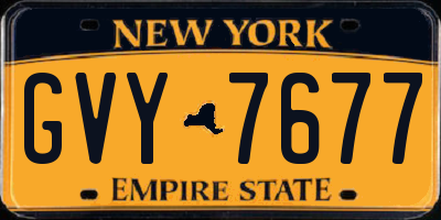 NY license plate GVY7677