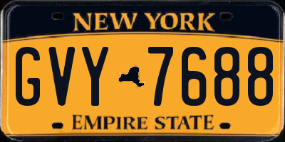 NY license plate GVY7688