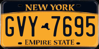 NY license plate GVY7695