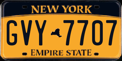 NY license plate GVY7707