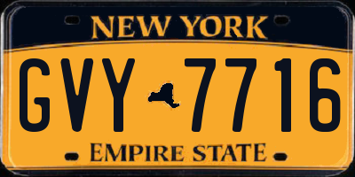 NY license plate GVY7716
