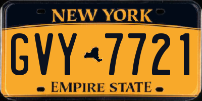 NY license plate GVY7721