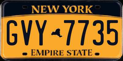 NY license plate GVY7735