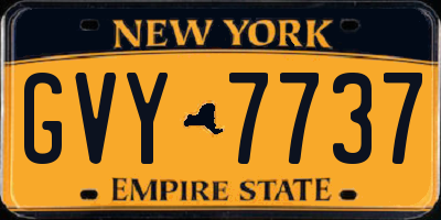 NY license plate GVY7737