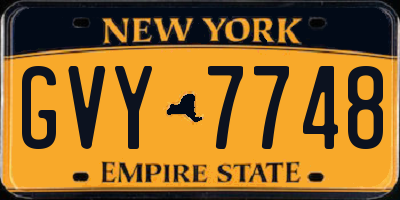 NY license plate GVY7748