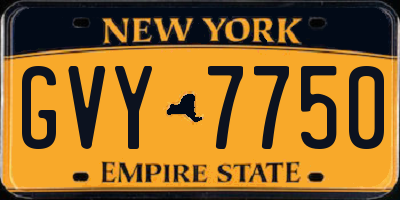 NY license plate GVY7750