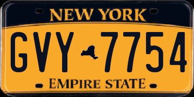 NY license plate GVY7754