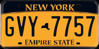 NY license plate GVY7757