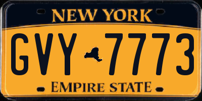 NY license plate GVY7773