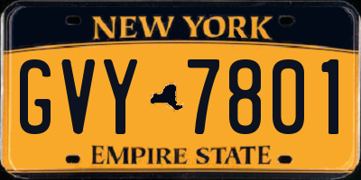 NY license plate GVY7801