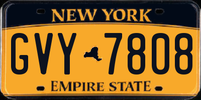 NY license plate GVY7808