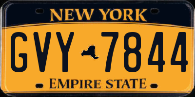 NY license plate GVY7844