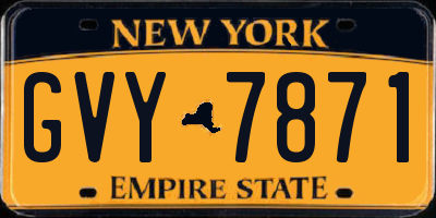 NY license plate GVY7871