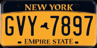 NY license plate GVY7897