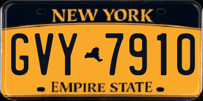 NY license plate GVY7910