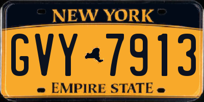 NY license plate GVY7913