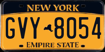 NY license plate GVY8054