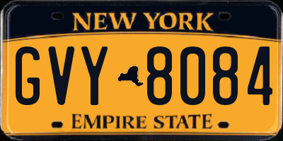 NY license plate GVY8084