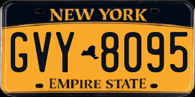 NY license plate GVY8095