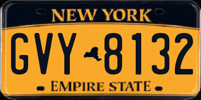 NY license plate GVY8132