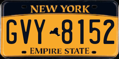 NY license plate GVY8152