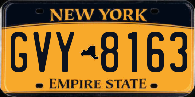 NY license plate GVY8163