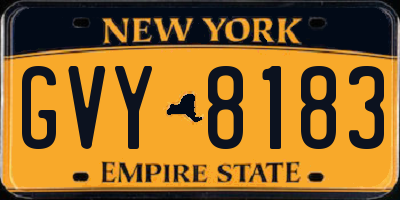 NY license plate GVY8183