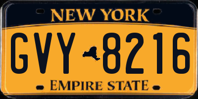 NY license plate GVY8216